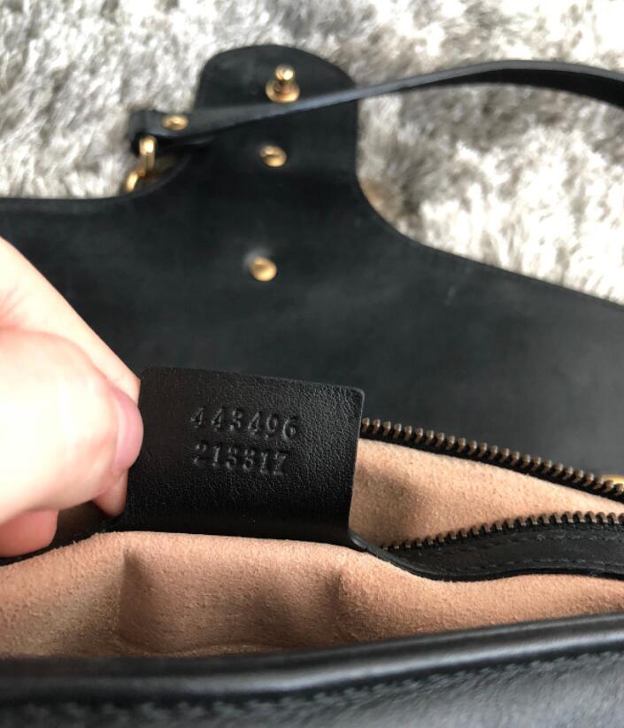 GG Marmont medium matelasse shoulder bag Black leather 443496 - Click Image to Close